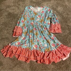 Clover Cottage Buttery Soft Christmas Dress Sz 5/6 Holiday